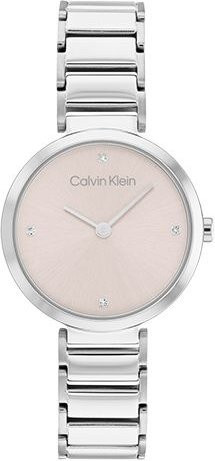 Calvin Klein Armbanduhr Quarz, Edelstahl, Silber, Rosa, Kristall, Damen - Bild 1