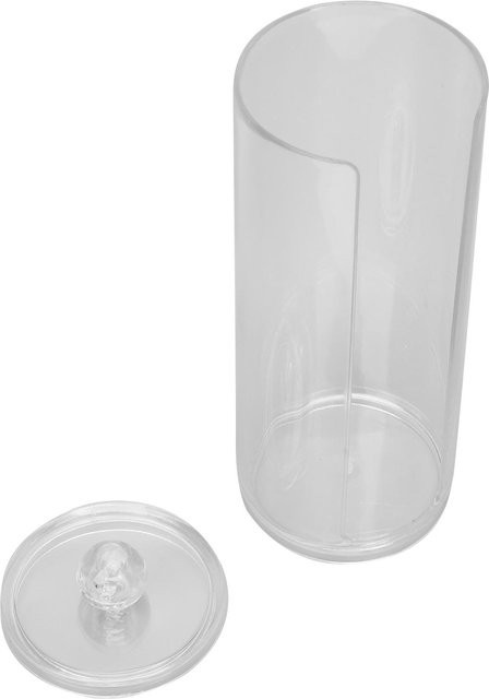 Wattestäbchen Spender Behälter Transparent, Rund, Organizer für Wattepads - Bild 1