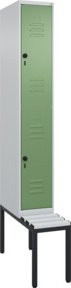 C+P Doppelstock-Spind Classic PLUS Sitzbank mit unterbautem Spind, 1 Abteil, Kunststoff-Sitzfläche, B/T/H: 212,0 x 30,0 x 81,5 cm - Bild 1