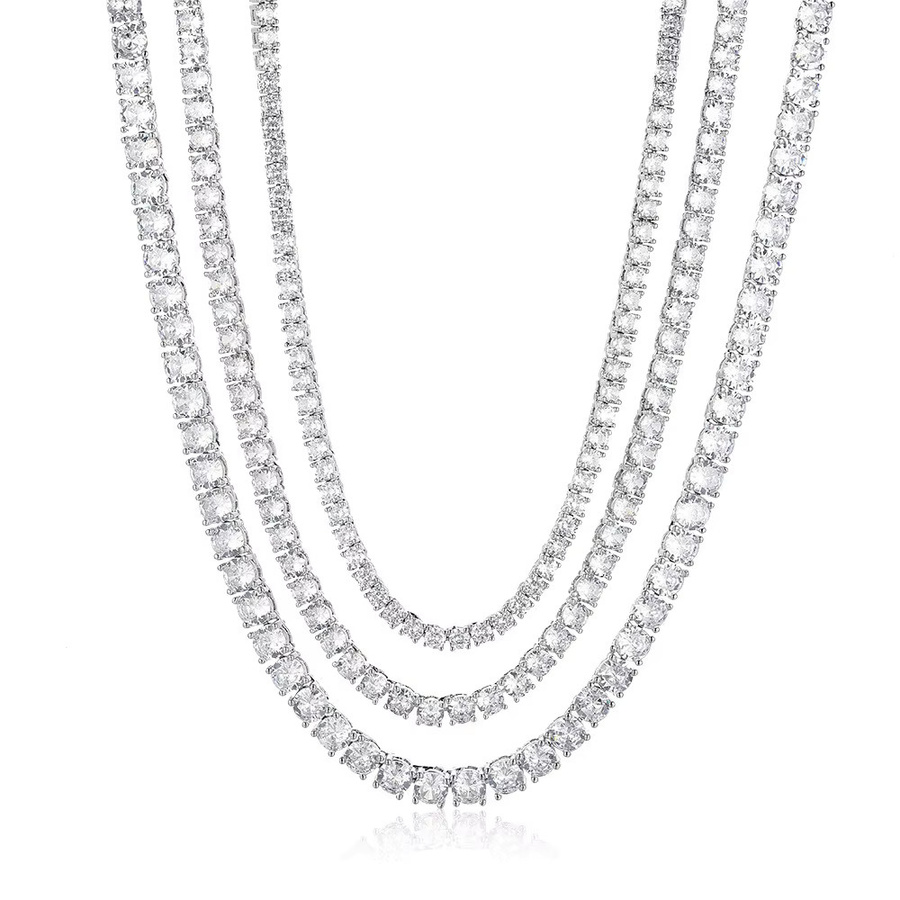 SEMNI Tennis-Kettenhalskette, 925 Silber, Moissanit-Diamant, Unisex - Bild 6