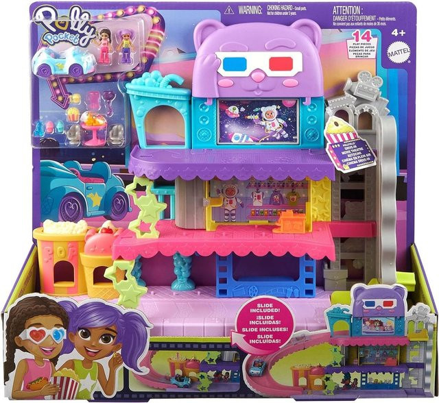 Mattel Polly Pocket Drive-In Autokino auf zwei Ebenen, mit Spielfiguren & Accessoires, ab 3 Jahren - Bild 1