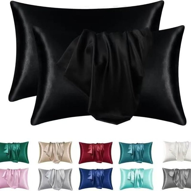 JMG Clothing Kissenbezug aus Satin in Schwarz, B/H: 51 x 66 cm - Bild 1