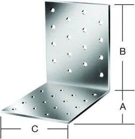 VORMANN Lochplattenwinkel aus verzinktem Stahl, Farbe: Silber, B/T/H: 10 x 10 x 10 cm - Bild 1