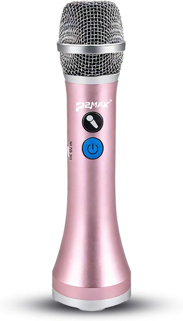 P2MAX Tragbares Karaoke-Mikrofon und Megaphon-Lautsprecher mit 15 W Leistung in Gold - Bild 1