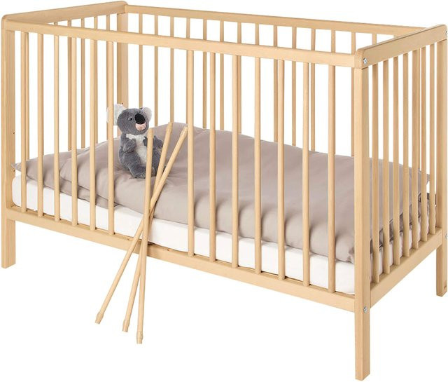 Pinolino Babybett Hanna aus Buche in Braun, B/T/H: 120 x 60 x 85 cm - Bild 1