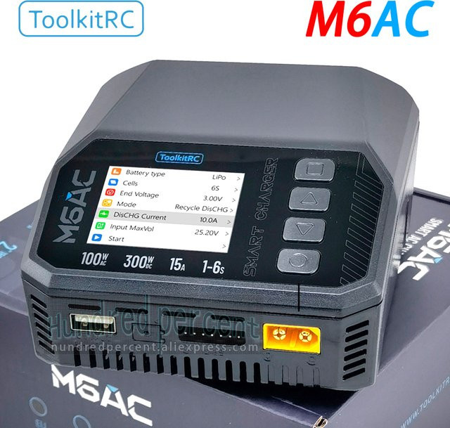 ToolkitRC M6AC Smart Lipo Batterie Ladegerät und Entlader in Schwarz für 1-6S LiPo LiHV LIFE LILON Batterien - Bild 1