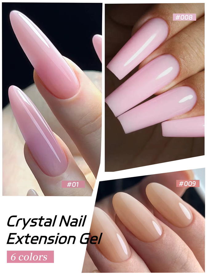 XEIJAYI Poly-Gel Nagelverlängerungsgel, 6 Farben, Pinkish White, 6g - Bild 4