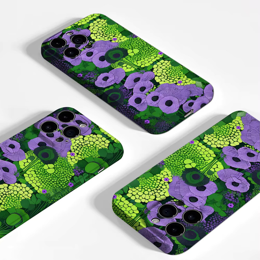 Aurea Case Matte Bumper MagSafe Schutzhülle für iPhone 14 15 16 17 Pro Max Plus in Lila Mohnblumen-Garten - Bild 3