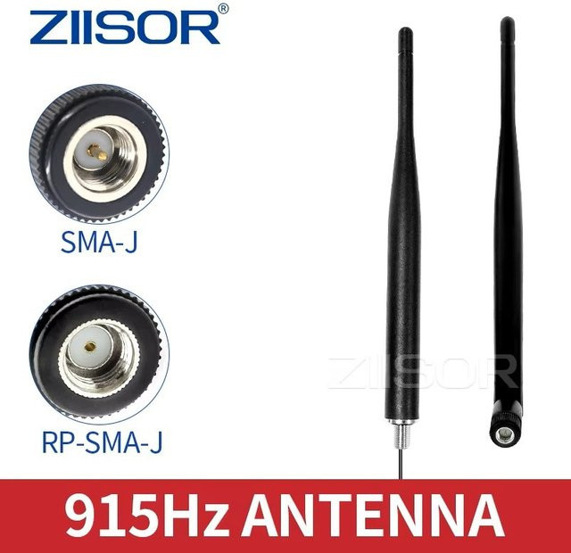 ZIISOR 10er Set LoRa 915 MHz Antennen für Meshtastic und LoRaWAN, Omnidirektional, RP-SMA Stecker, Schwarz - Bild 1