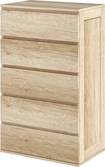 HOMCOM Kommode mit 5 Schubladen in Braun und Beige, modernes Design mit Soft-Close-Funktion für Schlafzimmer und Wohnzimmer, B/T/H: 60 x 38 x 100 cm - Bild 1