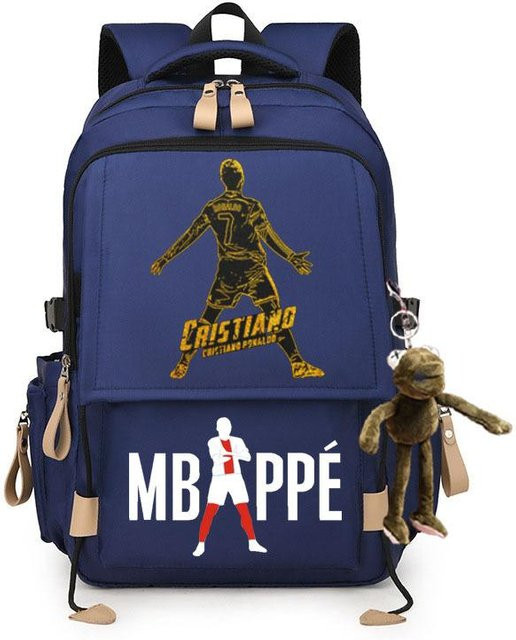 3-teiliges Schulrucksack-Set in Blau aus Oxford-Stoff mit großem Fassungsvermögen inklusive Federmäppchen und Schultergurt - Bild 1