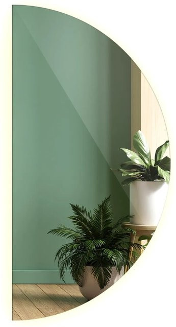 Tulup LED Spiegel Halbkreis in Weiß mit warmweißem Licht 3000K, B: 35 cm, H: 70 cm - Bild 1