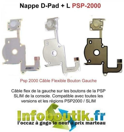 Infoboutik Ersatz L-Links-Trigger-Flex-Flachbandtastenkabel für PSP Slim 2000 in Weiß - Bild 1