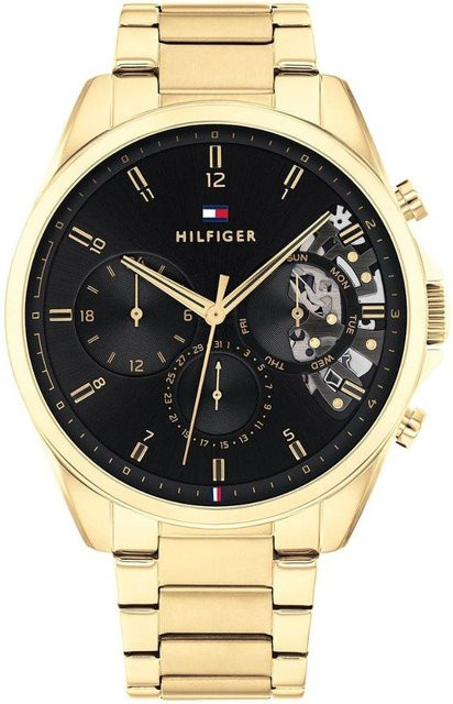 Tommy Hilfiger Chronograph, Edelstahl, Gold, Quarz, 44 mm, Herren - Bild 1