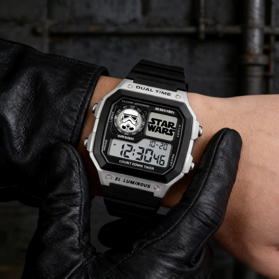 Star Wars Chrono-Armbanduhr, Digitaluhr, Schwarz, Silikon, Herren - Bild 4