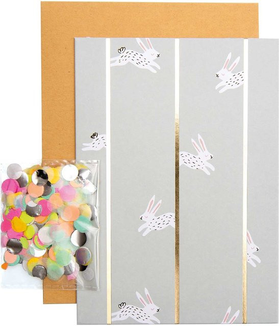 Rico Design Paper Poetry Grußkartenset Bunny Hop in Mint - Bild 1