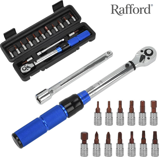 Rafford 16-in-1 Ratschen-Torsionsschlüssel-Set mit 1/4 Zoll Antrieb und 72-Zahn-Ratsche für Fahrrad- und Autoreparaturen - Bild 1