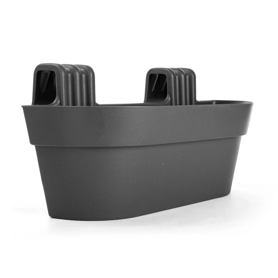 BigDean Blumenkasten für das Balkongeländer mit Wasserspeicher und Halterung, Anthrazit, Breite: 50 cm - Bild 2