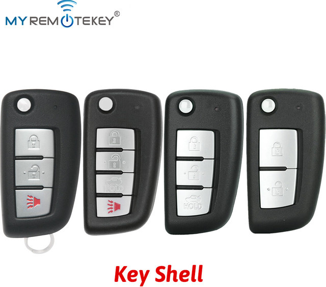 REMTEKEY Klappschlüsselgehäuse-Kombination in Schwarz für Nissan Rogue, Qashqai, X-Trail, Sentra, Altima, Armada und Infiniti mit 2/3/4 Tasten - Bild 1