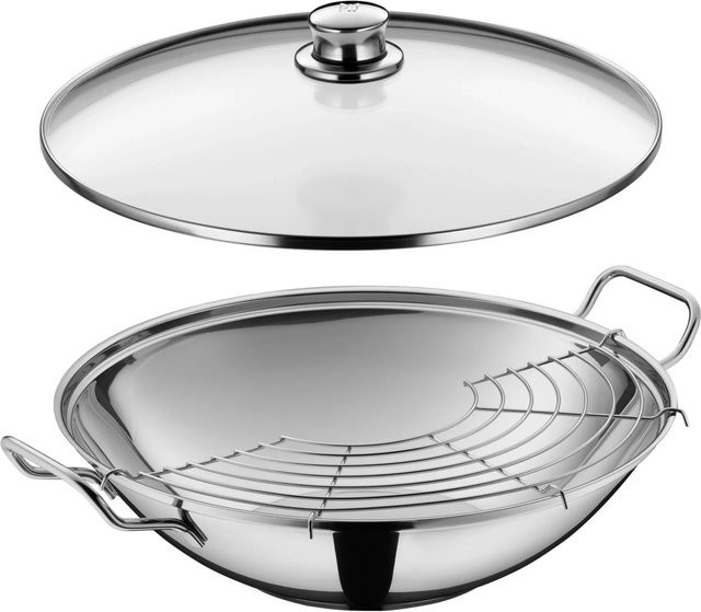 WMF Wokpfanne Taiwan aus Cromargan Edelstahl, Silber, Durchmesser: 36 cm - Bild 1