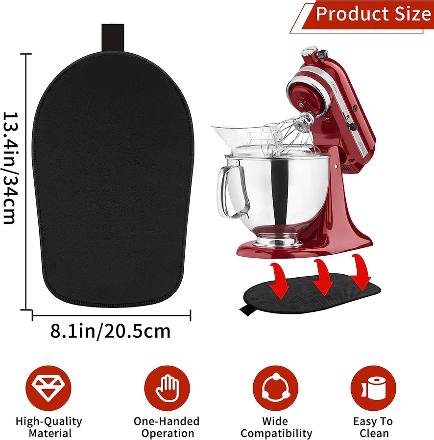 DUTRIEUX Gleitmatte für KitchenAid Standmixer, kompatibel mit 4,5-5 Qt Tilt-Head Modellen, Schwarz - Bild 2