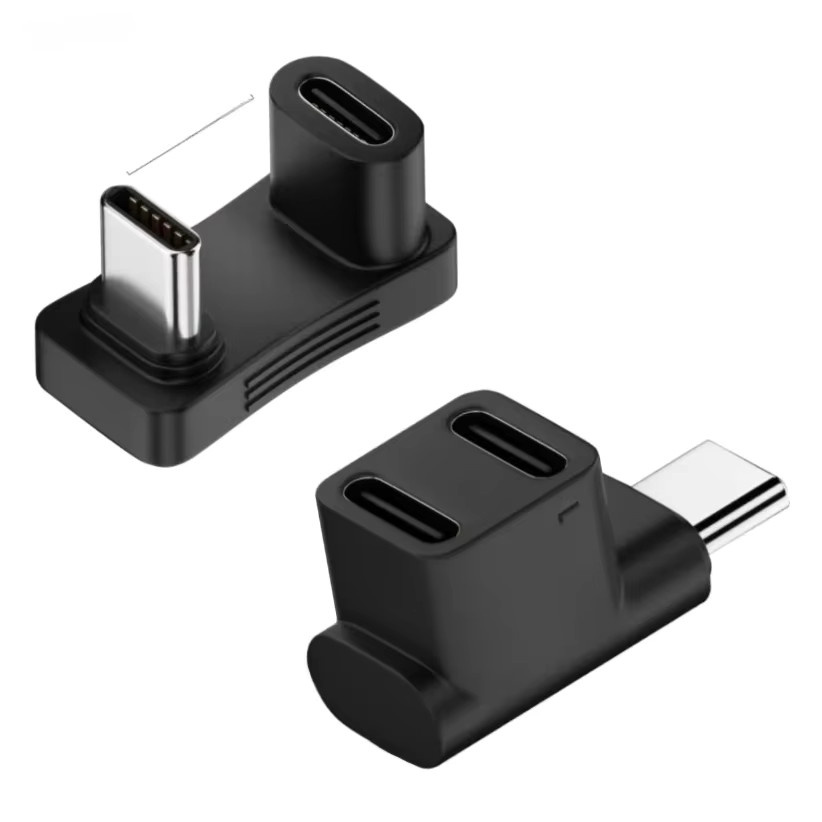 BSN USB-C OTG Adapter 180 Grad U-Form mit 100 W Ladefunktion und 10 Gbit/s Datentransfer, USB 3.2 Typ C Stecker auf Buchse, Schwarz - Bild 3