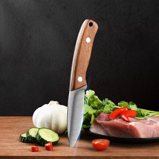 SHENJIU Paring Knife Obstmesser mit Holzgriff in Braun - Bild 1