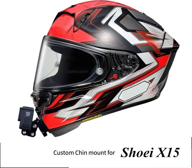 CAMSTEER Maßgeschneiderte Helm-Kinnhalterung für Shoei X15 X-xpr X-SPR Pro kompatibel mit GoPro Hero 13 12 11 Insta360 X4 X3 Ace Pro 2 DJI Action 5 Pro 4 - Bild 1