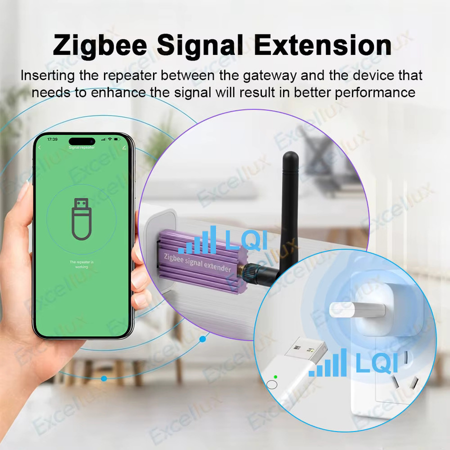 Excellux Zigbee Range Extender USB-Signalverstärker mit Antenne für Tuya und Home Assistant Z2MQTT - Bild 2