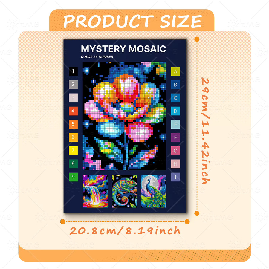 MYSTERY MOSAIC Malbuch für Erwachsene mit handgezeichneten Pixelkunst-Motiven in Multicolor - Bild 2