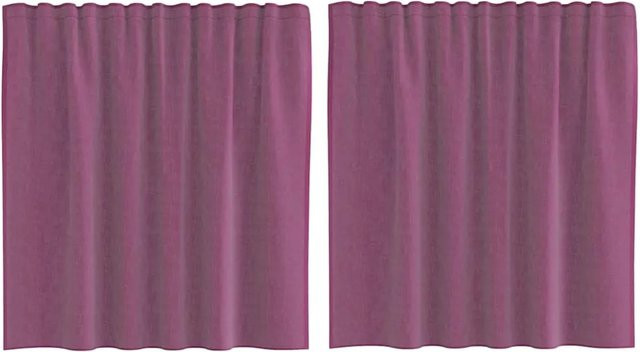 vidaXL Voile Vorhänge mit Schlaufen, 2 Stück, Lila, B: 140 cm, H: 140 cm - Bild 1