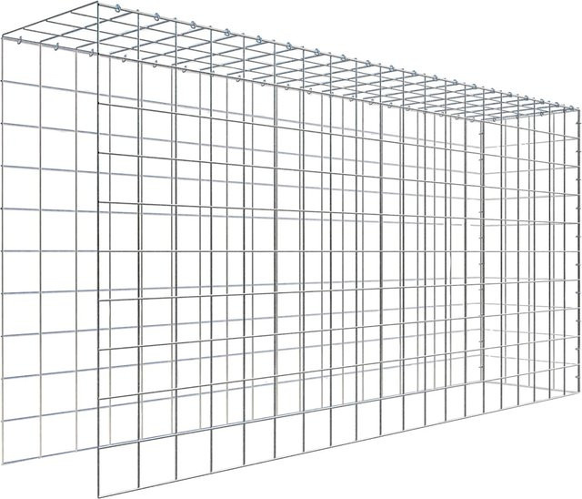 C-Ring Gabiona Anbaukorb Typ 4 in Silbergrau mit einer Maschenweite von 10 x 10 cm, B/H/T: 100 x 200 x 40 cm - Bild 1