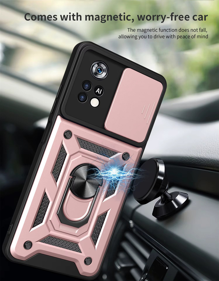 Stoßfeste Schutzhülle für Xiaomi Poco X4 Pro 5G mit Kameraschutz in Rot oder Pink - Bild 2