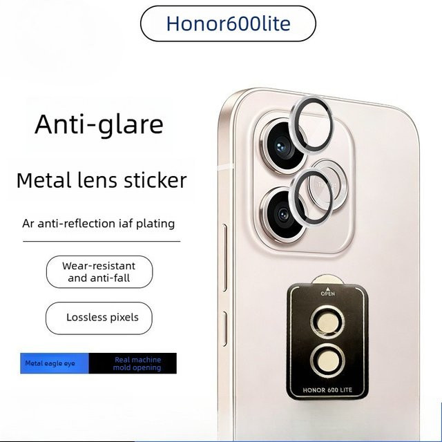 Ultra HD Metall-Kameraobjektivschutzfolie für Honor 600 400 Lite Pro mit Rückseitigem Legierungsring in Lila - Bild 1