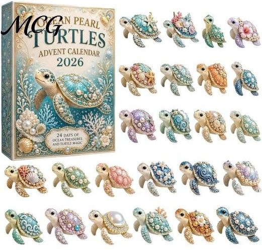 Aolifu Ozeanperlen-Schildkröte Adventskalender, 24-Tage-Weihnachtskalender, beige - Bild 1