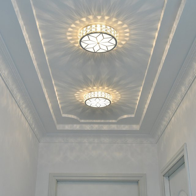 Moderne LED Deckenleuchte aus Kristall von Ramalho in Weiß für Wohnzimmer, Flur und Schlafzimmer - Bild 1