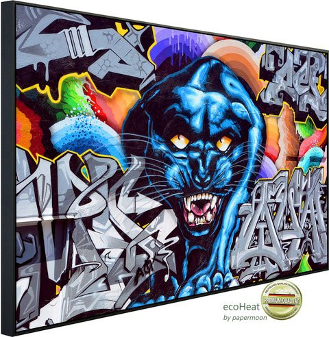 papermoon Infrarotheizung EcoHeat Graffiti mit Matt-Effekt in Bunt, App-Steuerung und Überhitzungsschutz - Bild 1