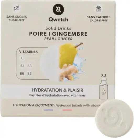 Qwetch Hydratationstabletten Birne & Ingwer, Brausetabletten, 3 Stück - Bild 1