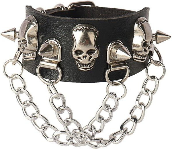 Armband PU-Leder, Nieten, Schwarz, Unisex - Bild 1