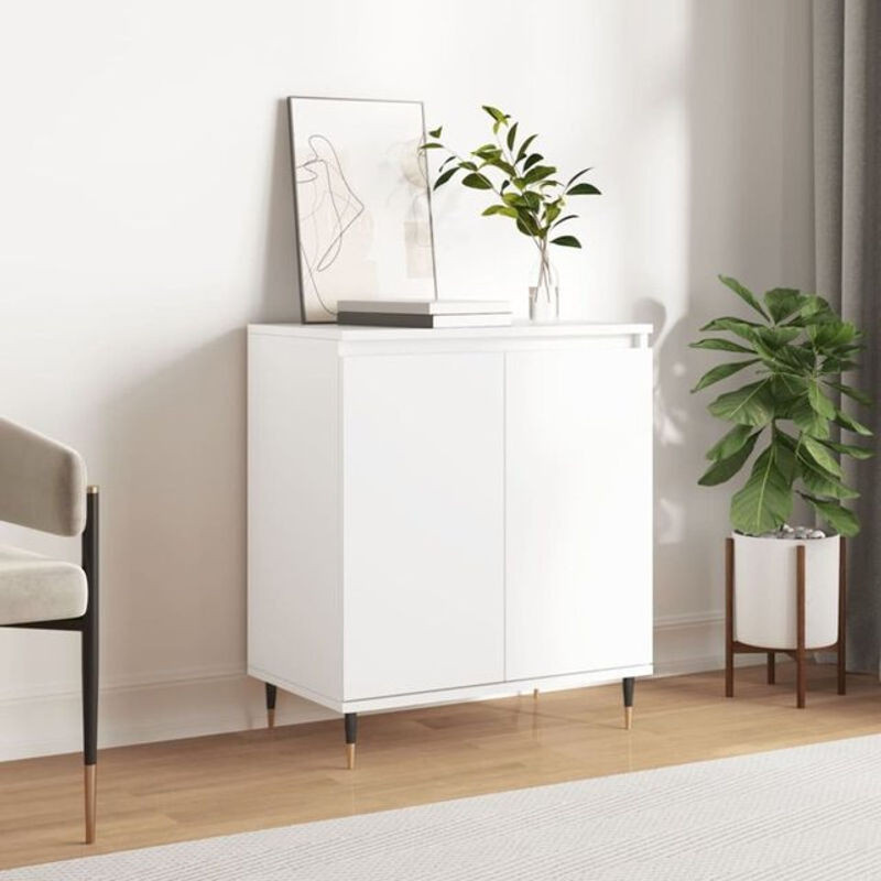 Vidaxl Sideboard in Weiß im Industrial Design aus Holzwerkstoff und Metall, B/T/H: 60 x 35 x 70 cm - Bild 1