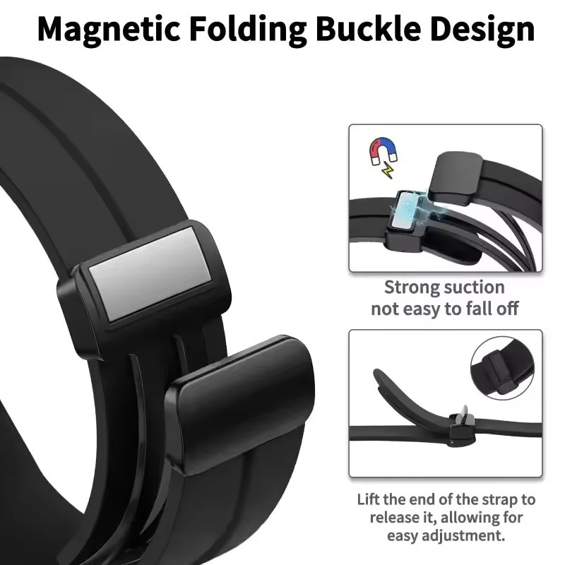 Smartwatch-Armband Silikon, Schwarz, Unisex - Bild 2