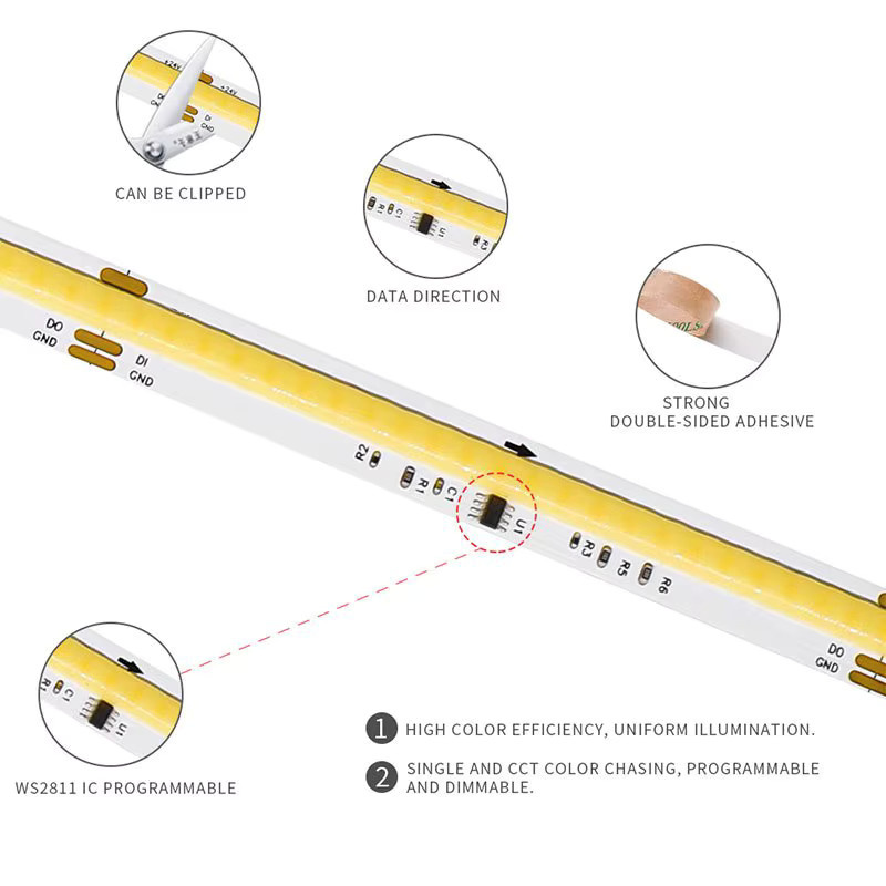 Acosh Neon Sensor-Treppenbeleuchtung mit Bewegungsmelder und Dimmer, flexibles LED-Lichtband in Warmweiß, 5V USB-Betrieb - Bild 6