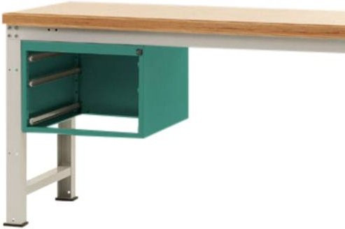 Manuflex ZB4331.0001 PROFI Leergehäuse für stationäre Werkbanktische, abschließbar, Stahl, Nutzhöhe: 30 cm, für Werkbanktiefe: 70 cm - Bild 1
