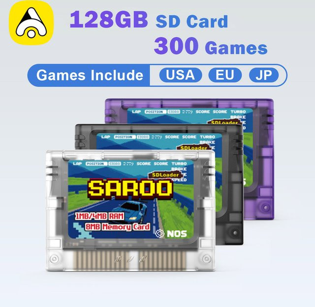 Apexneer SAROO HDLoader-Kassette für Saturn, Optisches Laufwerk-Emulator mit 1MB/4MB RAM-Karte und 8MB Virtueller Speicherkarte, Schwarz - Bild 1