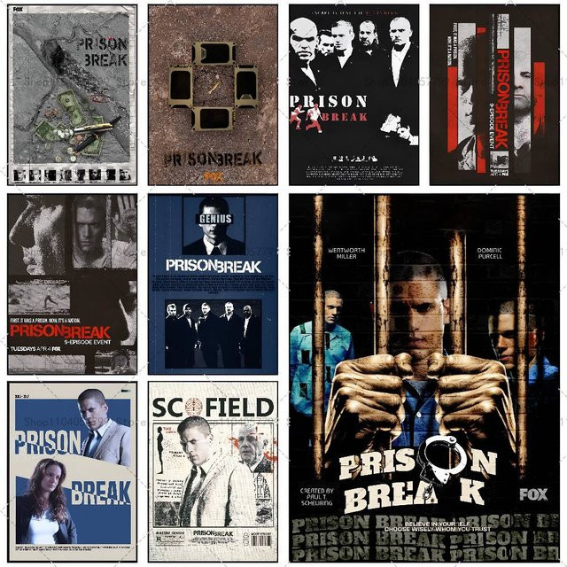 Prison Break Classic TV-Serie Wandbild als selbstklebender wasserfester Aufkleber für deine Raumdekoration - Bild 1