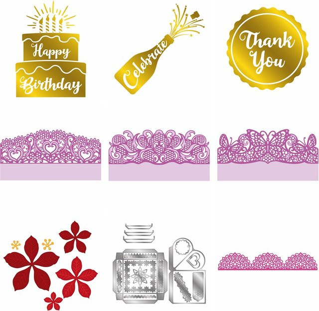 Alles Gute zum Geburtstag Danke Sentiments Heißfolienplatte für DIY Scrapbooking und Kartenherstellung - Bild 1