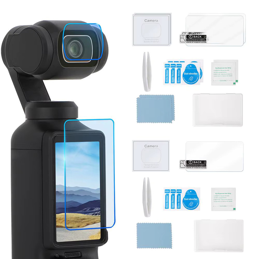 Sunnylife Schutzfolien-Set für Osmo Pocket 3, hochauflösendes und explosionsgeschütztes Zubehör für Linse und Bildschirm, transparent - Bild 4