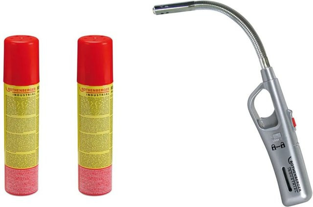 Rothenberger Industrial Gasanzünder Schwanenhals mit 2x Rofill Gas 100 ml - Bild 1