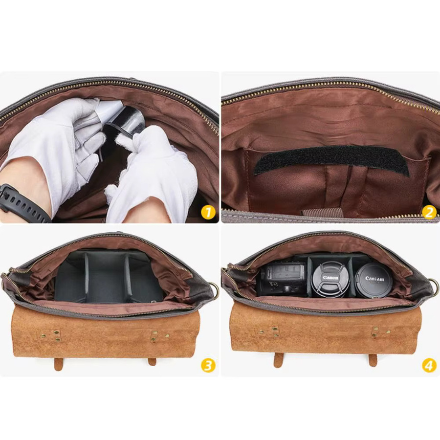 Stoßfeste und feuchtigkeitsbeständige Innentasche für Kameraobjektive und DSLR in Grau - Bild 3