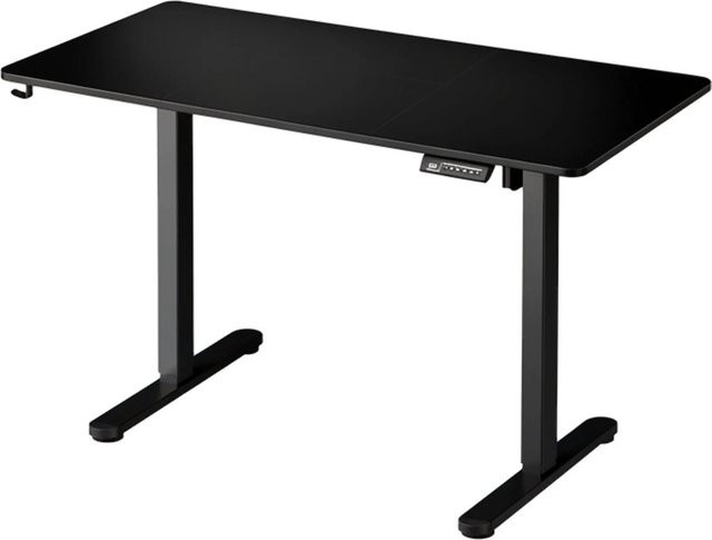 Relaxdays Elektrischer Schreibtisch Höhenverstellbar in Schwarz mit LED Display und Kabeldurchlass, B/T: 160 x 60 cm - Bild 1